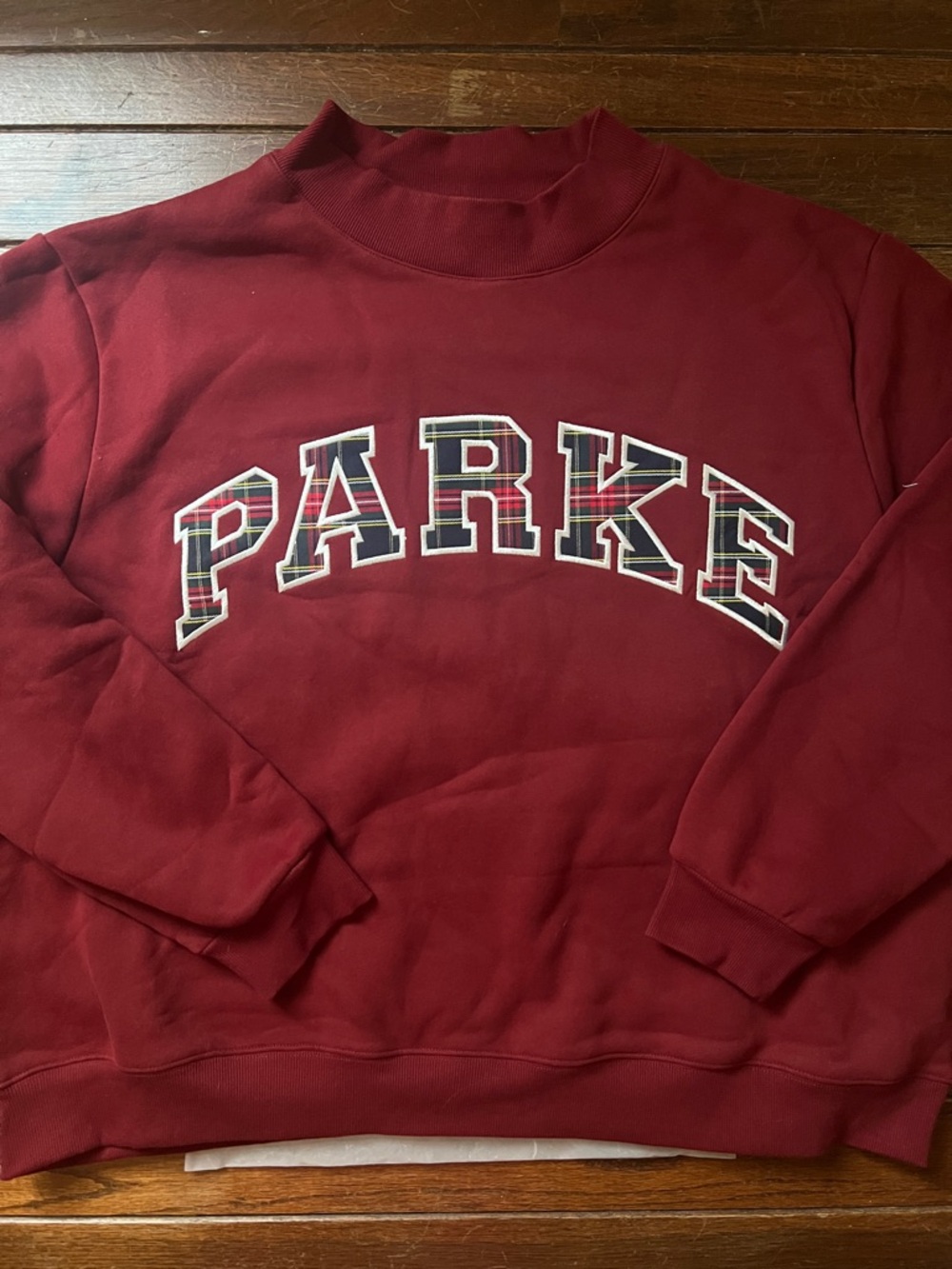 PARKE Plaid Maroon Mockneck New In Bag Size XL/XXL